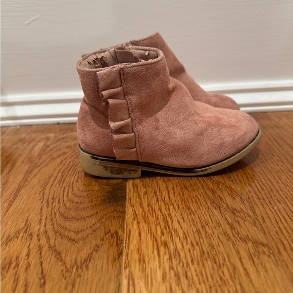 Cat & Jack Girls Toddler Size 7 Mauve Pink Suede Fringe Booties - Picture 3 of 8